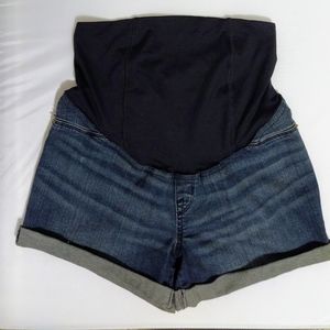 Isabel Maternity jean midi shorts